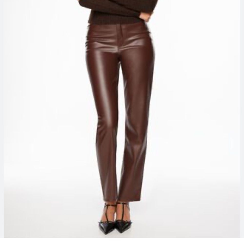 Faux Leather Straight Leg Pants